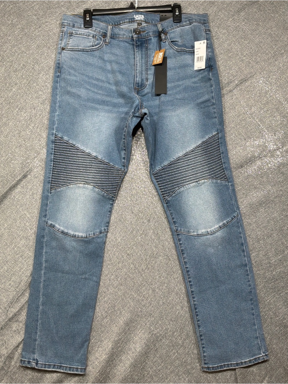 Lazer Light Blue Deni Moto-Style Men's Jeans